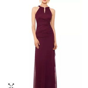 BETSY & ADAM Petite Ruched Embellished Gown Size 6P